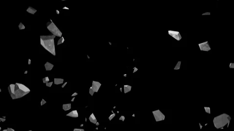 Falling concrete debris. Cement wall destruction. Destruction screensaver. Stock Footage 300272289