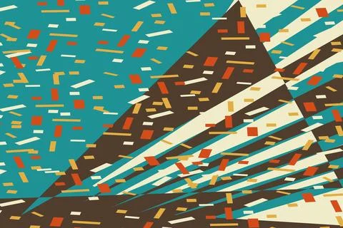 Falling confetti abstract background in retro pastel colors vector illustra.. Illustrazione stock