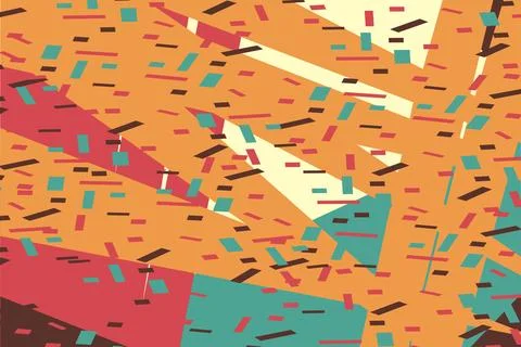 Falling confetti abstract background in retro pastel colors vector illustra.. Stock Illustration