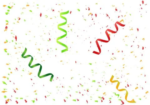 Falling Confetti and Ribbon Background Stock Illustration