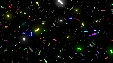 Falling Confetti on Black Background Stock Footage 85932165