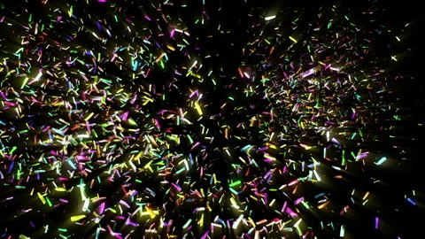 Falling Confetti on Black Background 스톡 동영상 85953036