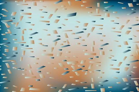 Falling confetti on blurred gradient abstract background, retro pastel vect.. Stock Illustration