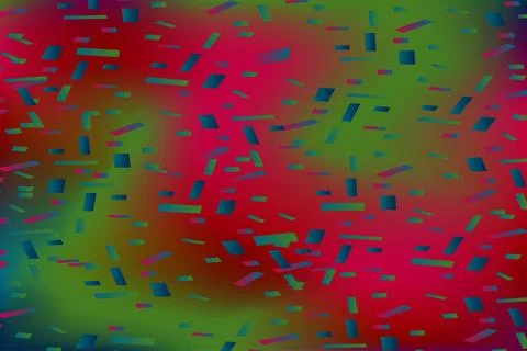 Falling confetti on blurred gradient abstract background, retro pastel vect.. Stock Illustration