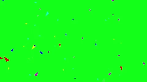 Falling Confetti Effect on Green Background Stock Footage 204092456