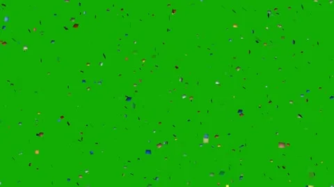 Falling Confetti Green Screen Animation Colorful Celebration Effect Stock Footage 343340091