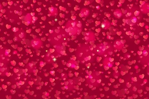 Falling confetti hearts for Valentines day. Background with hearts. Stock Illustration