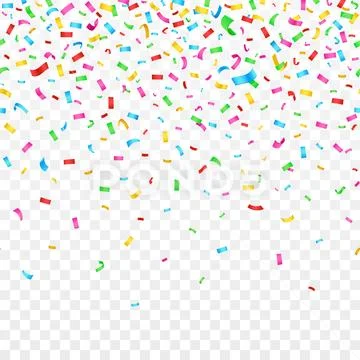 Falling confetti isolated on checkered background. celebration party holiday Stock Illustration