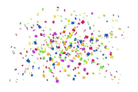 Falling confetti isolated white background. Abstract design element festive p Stock Illustration