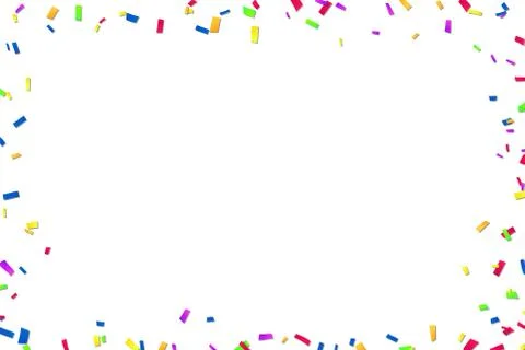 Falling confetti isolated white background. Abstract design element festive p Stock Illustration