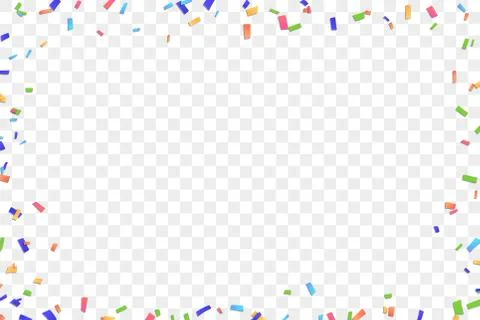 Falling confetti isolated white transparent background. Abstract design eleme Stock Illustration