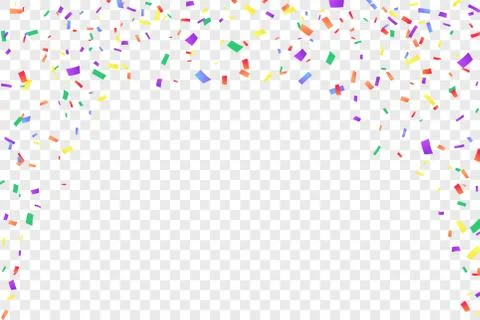 Falling confetti isolated white transparent background. Abstract design eleme Stock Illustration