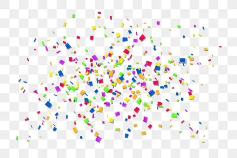 Falling confetti isolated white transparent background. Abstract design eleme Stock Illustration