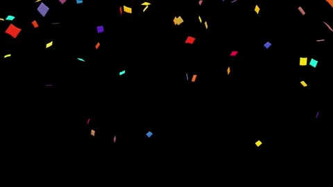 Falling Confetti Motion Graphics Video Overlay on Black Background Stock-Footage 343724322