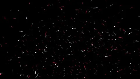 Falling Confetti Red Silver 4K Vídeo Stock 76664129