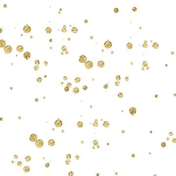 Falling confetti. Vector golden circles isolated on white background. New Y.. Stock Illustration