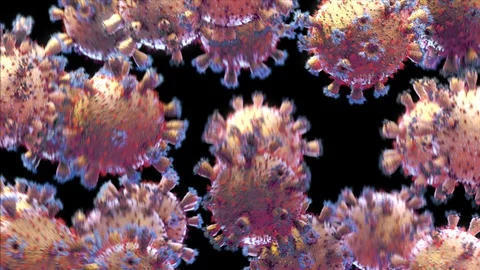Falling Coronaviruses Transition effect with alpha channel Stock-Footage 127017465