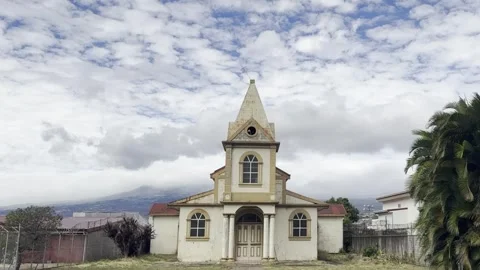 Falling Croos on an abandoned Church Stock Footage 328478663