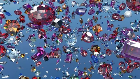 Falling crystals on a mirror surface. Stock Footage 123105067