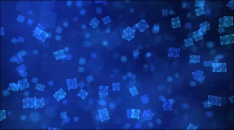 Falling Cubes Animation - Loop Blue Stock Footage 68805497