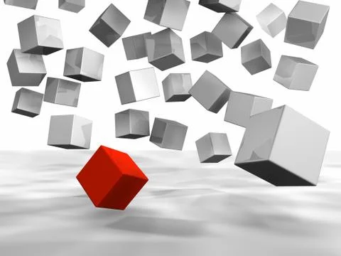 Falling cubes Stock Illustration