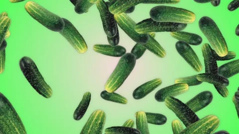 Falling Cucumbers Background, with Alpha Matte, Loop Stock Footage 173035523