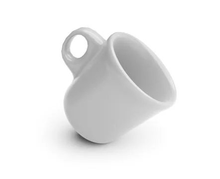Falling cup isolated on a white background Stock Illustration
