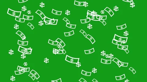 Falling currency notes motion graphics with green screen background Stock Footage 135401821