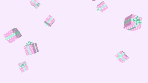 Falling Cute pastel colored Gift Boxes Stock Footage 89031537