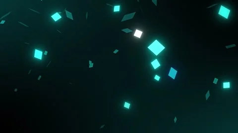 Falling Cyan Neon Geometric Confetti Motion Graphic Stock Footage 335327738