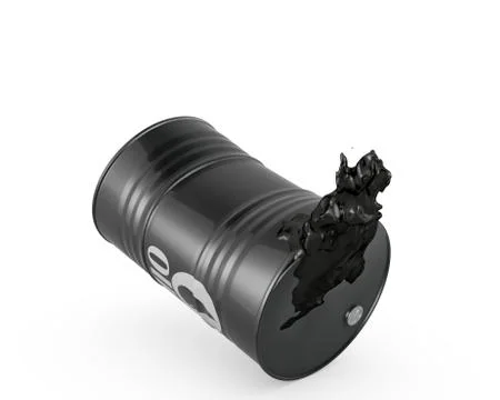 Falling damaged barrel of oil Stock Illustration