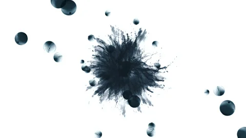 Falling of dark blue ink on the white background Stock Footage 145184924