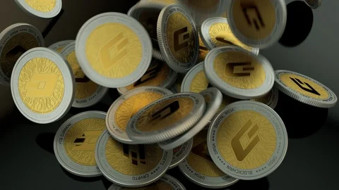 Falling Dash crypto currency coins Stock Footage 88947035