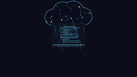 Falling data streams Beneath the cloud 库存影片 342789670