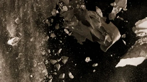 Falling Debris In Slow Motion - 15 Stock Footage 67615132