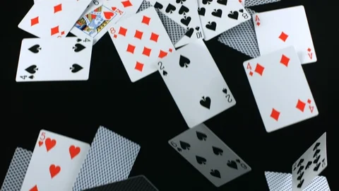 Falling deck of cards Stock Footage