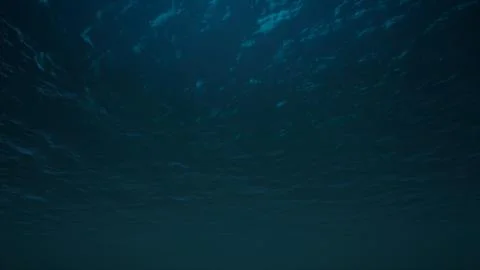 Falling into deep undersea by 3D rendering scene Stock-Illustration