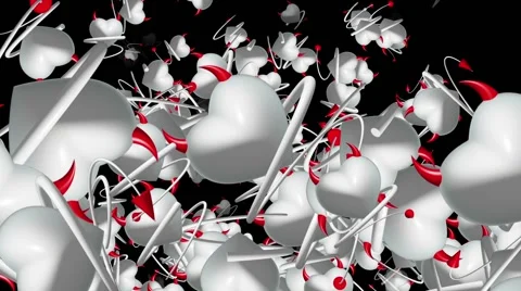 Falling devil heart with horns and tail in white color Stock Footage 59852277