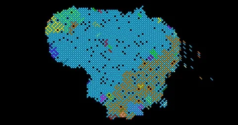 Falling Diagonal Stripes Build Lithuania Map Video stock 326838188