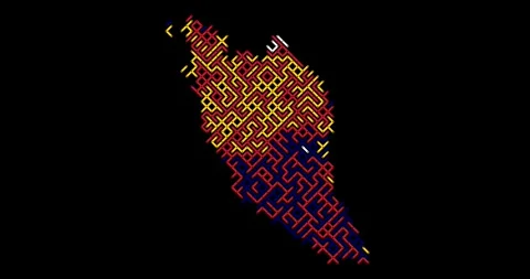 Falling Diagonal Stripes Build Malaysia Map Video stock 326943924