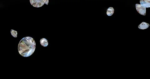 Falling Diamond in black background. 스톡 동영상 115011386