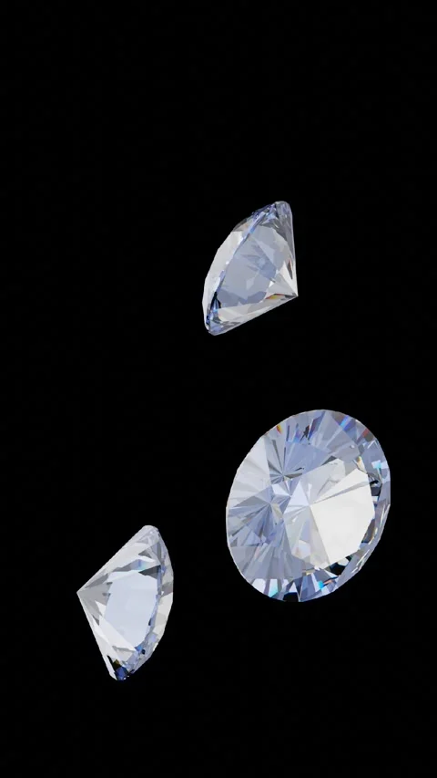 Falling diamond on black background Stock Footage 285222749