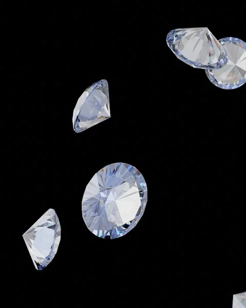 Falling diamond on black background Stock Footage 285222760