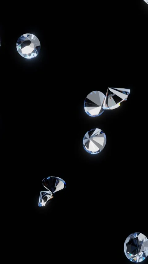 Falling diamond on black background Stock-Footage 303098441