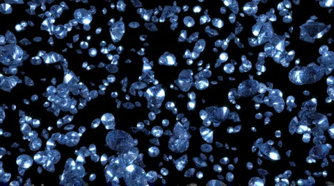 Falling diamonds with Alpha Channel   Stock Footage