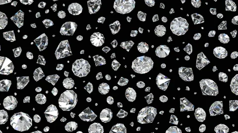 Falling diamonds on a black background. ... | Stock Video | Pond5