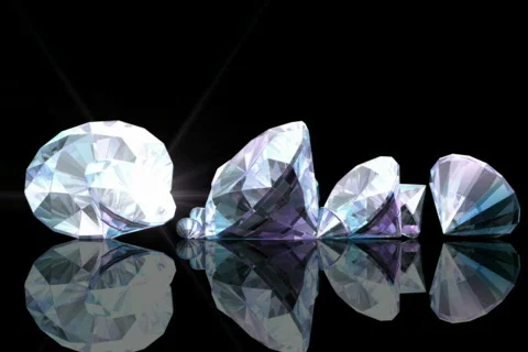 Falling Diamonds on Black with Flare NTSC Video stock 568232