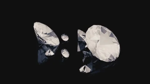 Falling Diamonds on Black Surface Monochrome Crystal Luxury Animation Stockbeeldmateriaal 334563092