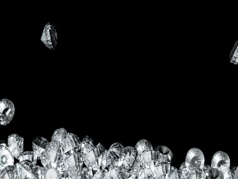 Falling diamonds concept Stock Footage 76876611