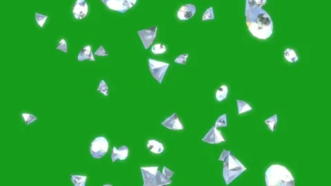 Falling diamonds motion graphics with green screen background Stock Footage 132022669